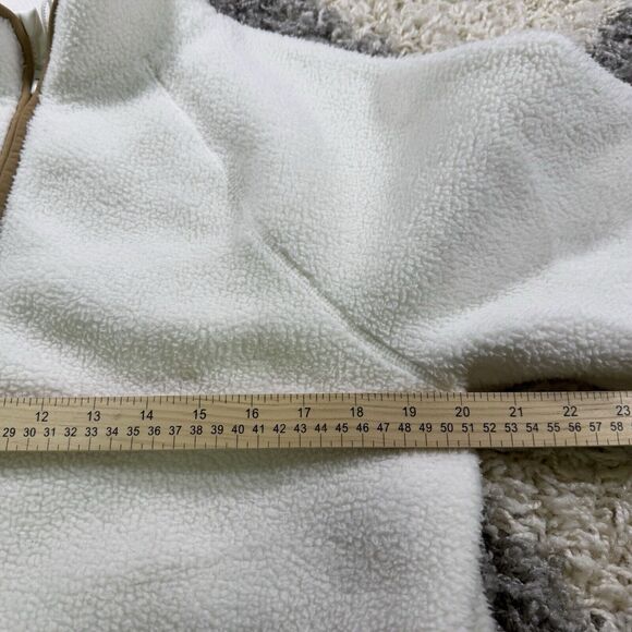 J Crew Womens‎ M Ivory White 1/4 Zip Sherpa Tunic Pullover Sweatshirt - Picture 3 of 7